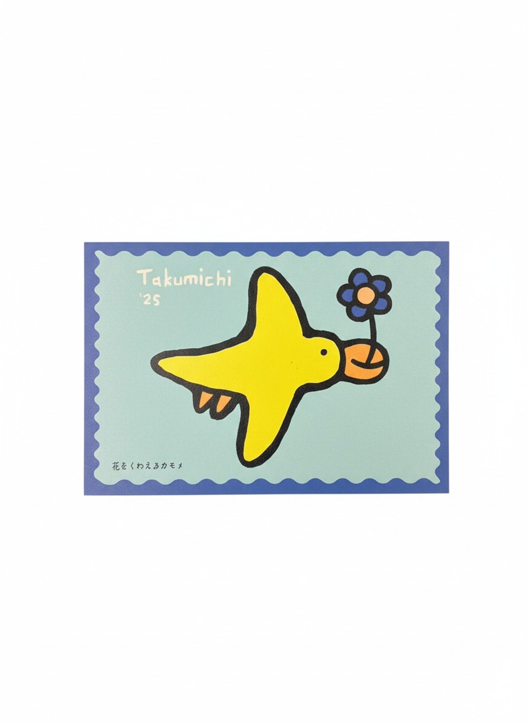 TAKUMICHI 插画明信片-叼着花的海鸥 - 卡片/明信片 - 纸 