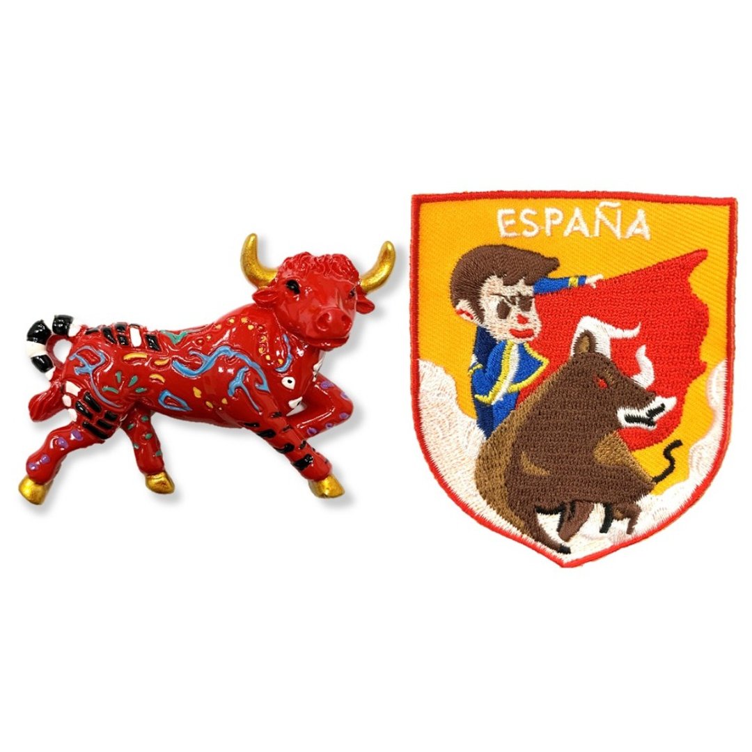 西班牙红色斗牛可爱磁铁+西班牙 斗牛士 ESPANA袖标【2件组】旅 - 冰箱贴/磁贴 - 橡胶 多色