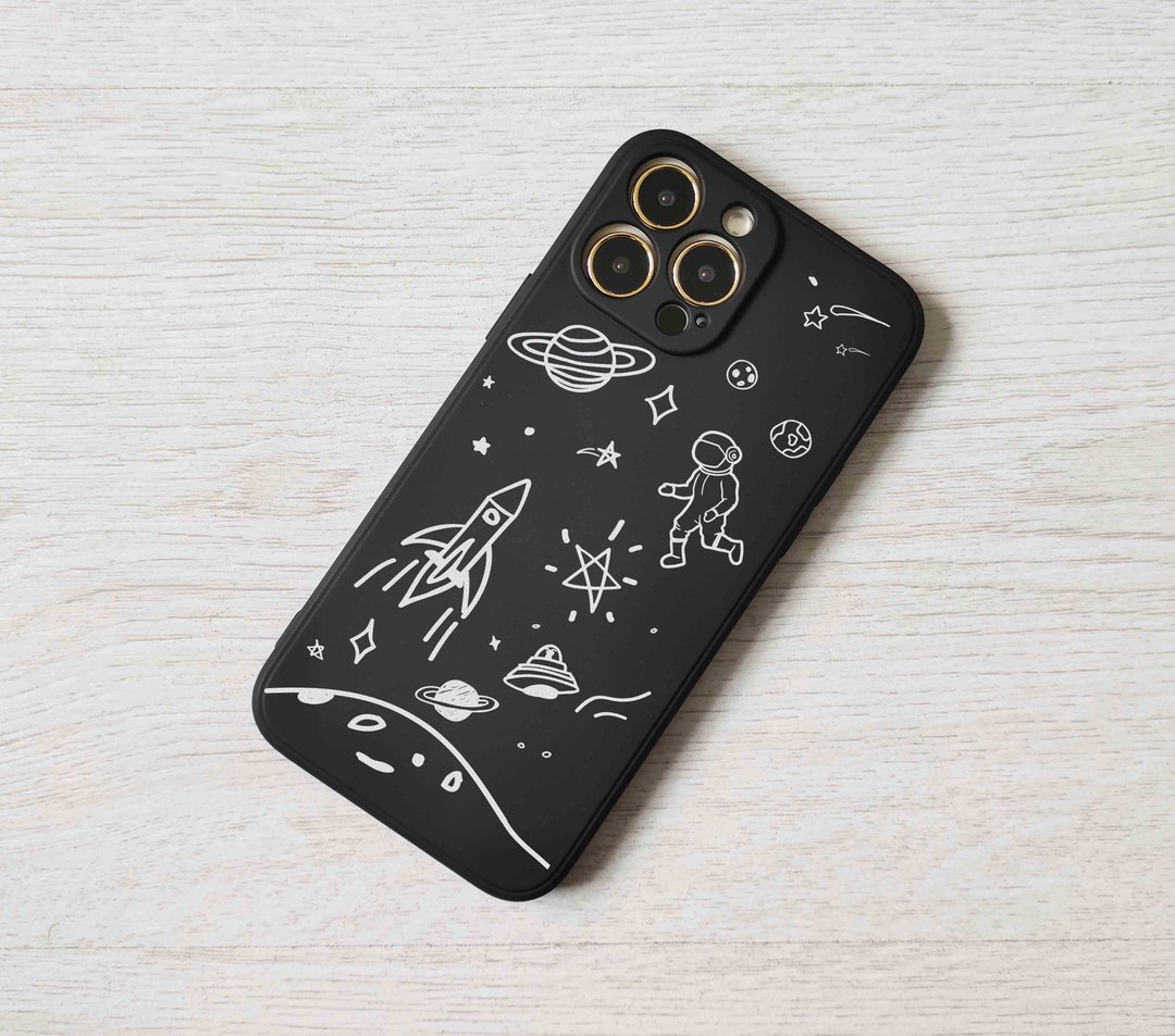 太空星球穿梭机太空人图案手机保护壳iPhone XS 11 12 13 Pro Max - 手机壳/手机套 - 塑料 透明