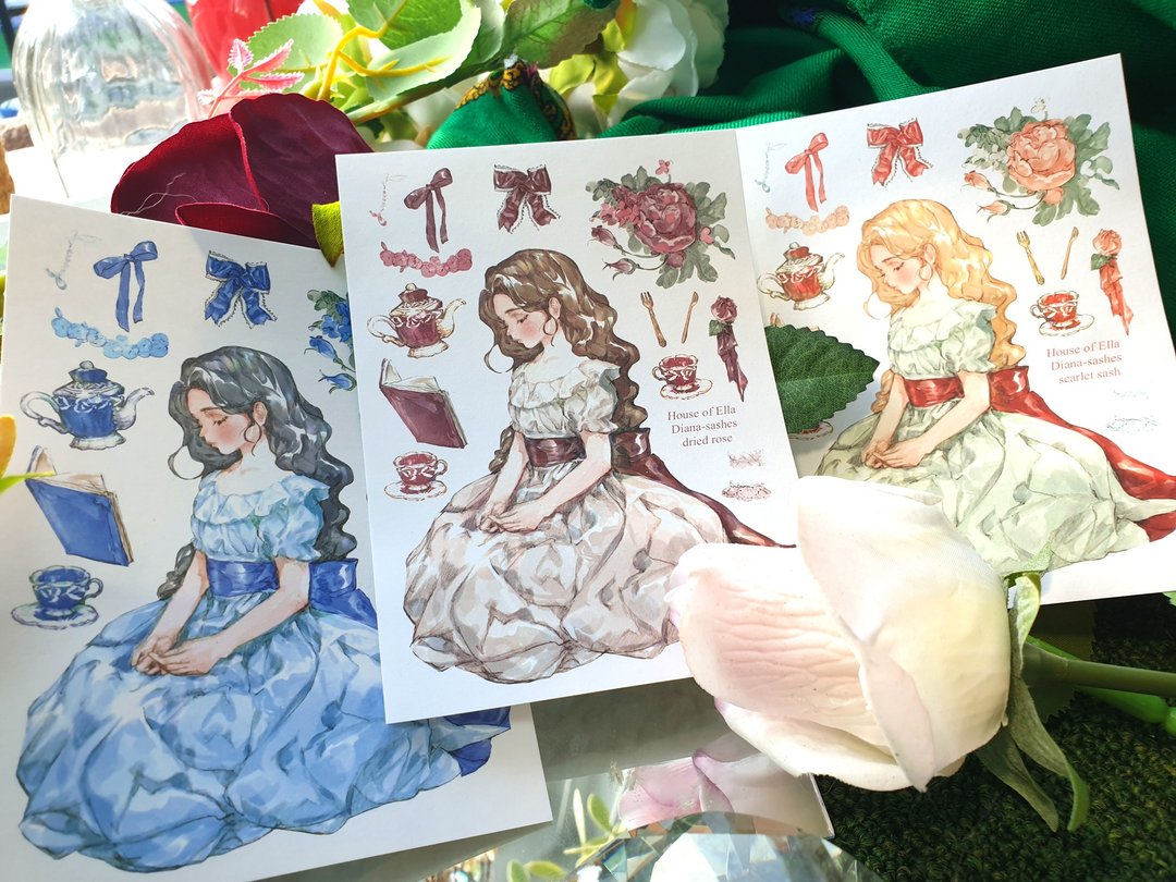 Sashes-Diana sticker SET - 贴纸 - 纸 