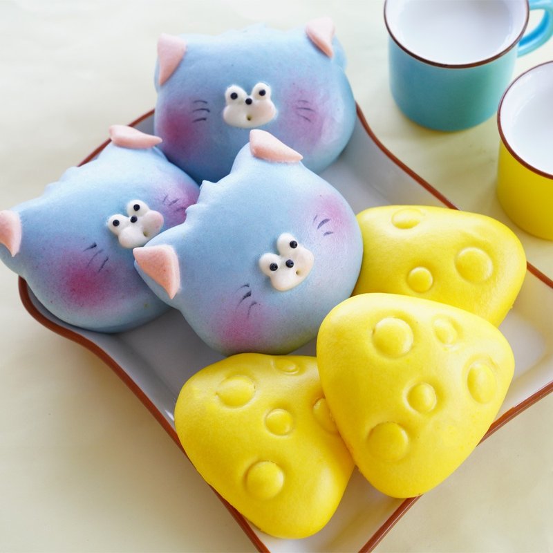 美姬馒头 猫和起司鲜乳造型馒头 一盒6入 - 其他 - 其他材质 