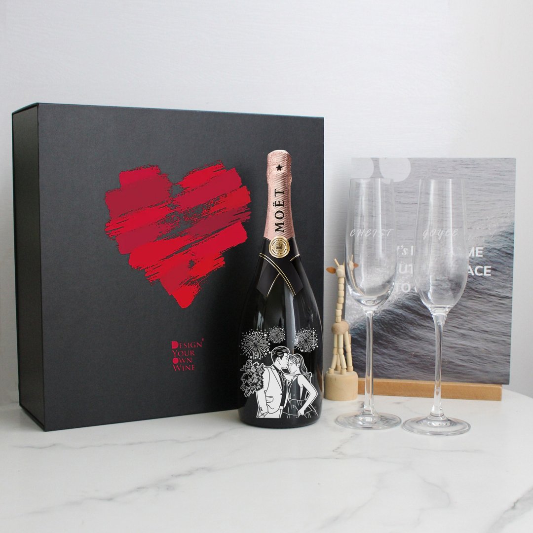【2024情人节限时优惠】Moët & Chandon Rosé Brut套装 - 酒类 - 玻璃 
