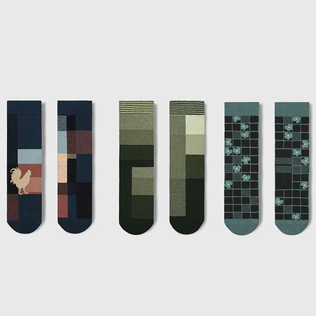 2ndPALETTE Set No.2 / gift / present / birthday / anniversary - 袜子 - 棉．麻 蓝色