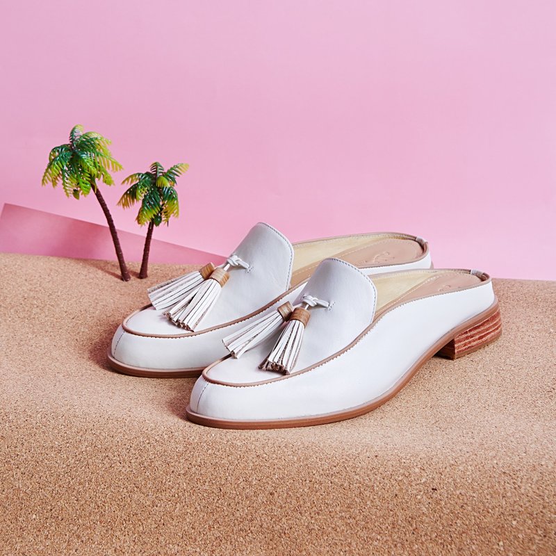 Off White-Willow - Mule Loafers - 女款休闲鞋 - 真皮 白色