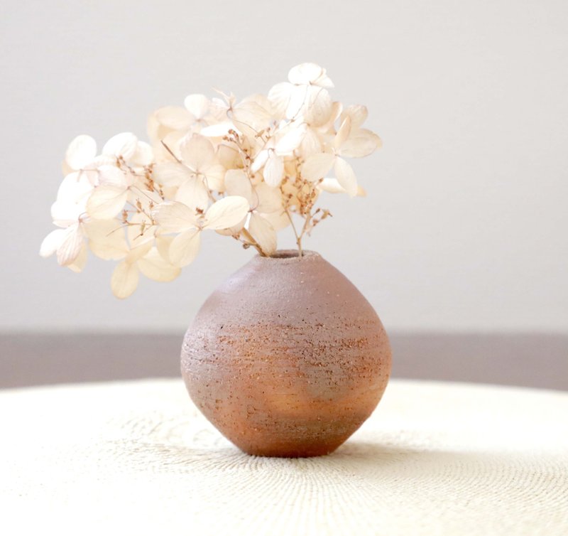 柴烧窑烧 / 白土花瓶 - 花瓶/陶器 - 陶 橘色