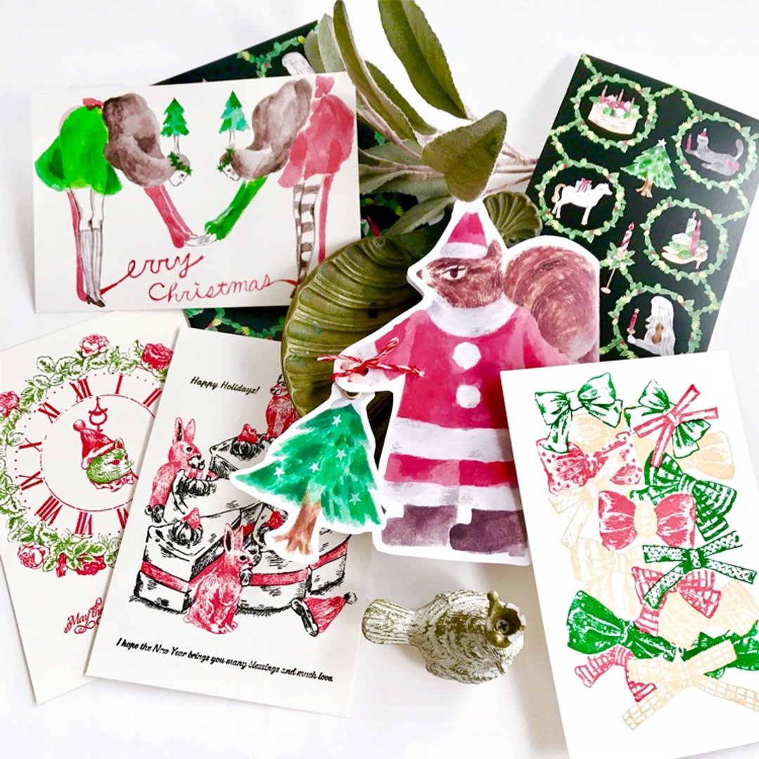 Christmas card set ☆ Risu enter Santa Claus - 卡片/明信片 - 纸 