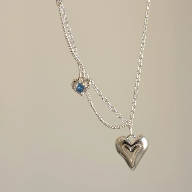 纯银怦然心动爱心项链 - 项链 - 纯银 