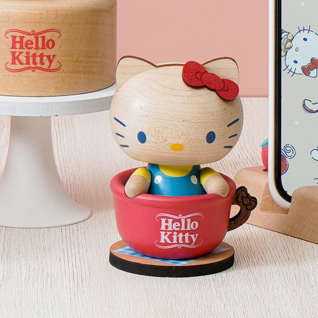 【Hello Kitty】三丽鸥 Sanrio 弹簧摆饰 弹簧摇头公仔 - 玩偶/公仔 - 木头 多色