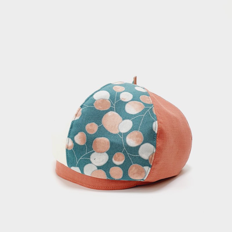 【HiGh MaLi】贝蕾帽/画家帽/绽放吧樱桃花/蓝绿#日本布#生日礼物 - 帽子 - 棉．麻 多色
