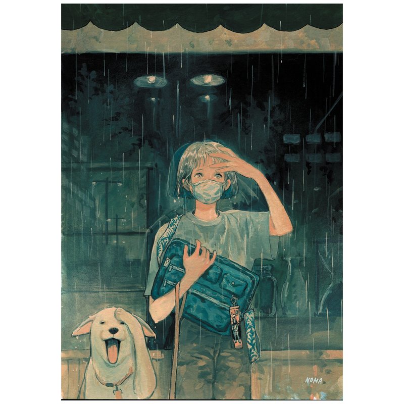 淋浴|诺玛 |韩国插画艺术海报B5|水彩 - 海报/装饰画/版画 - 纸 