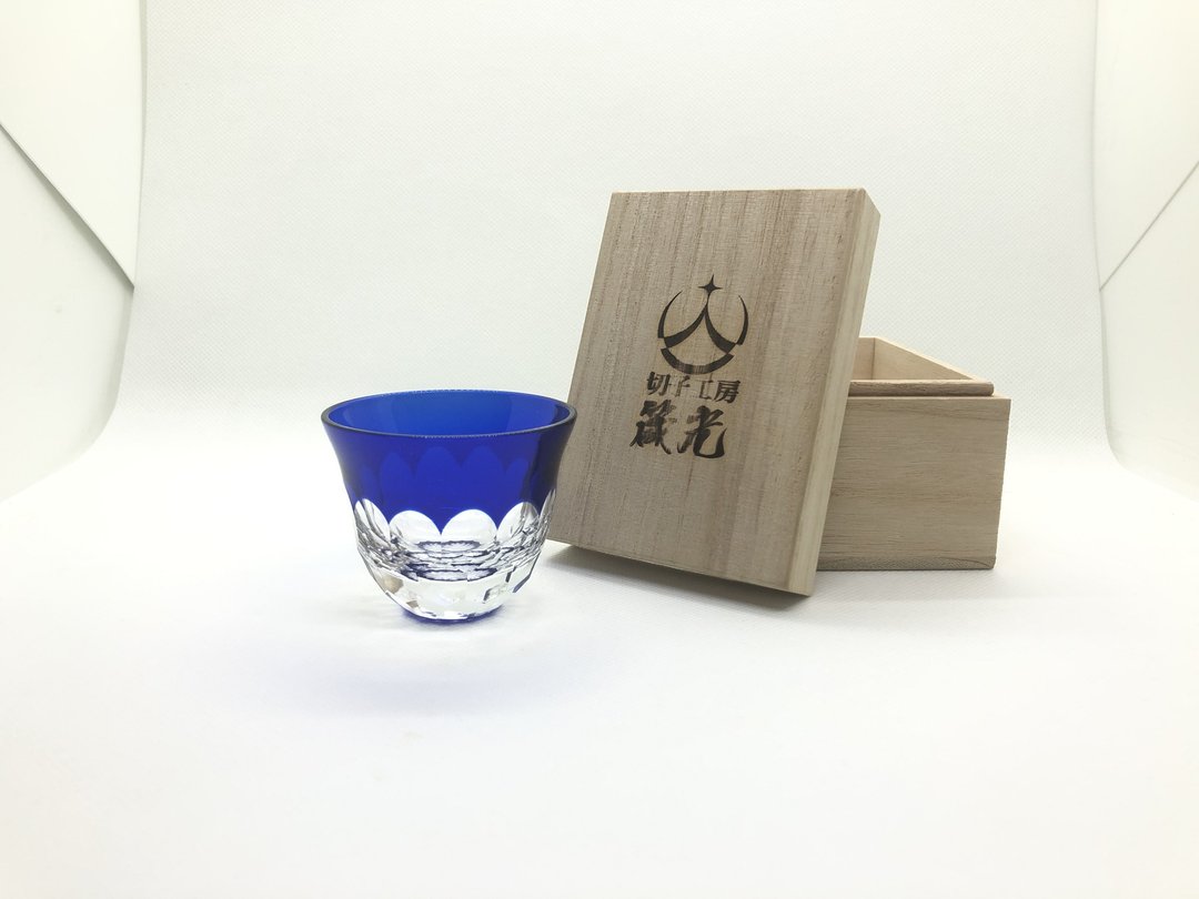Guinomi / Tortoise shell - 酒杯/酒器 - 玻璃 蓝色