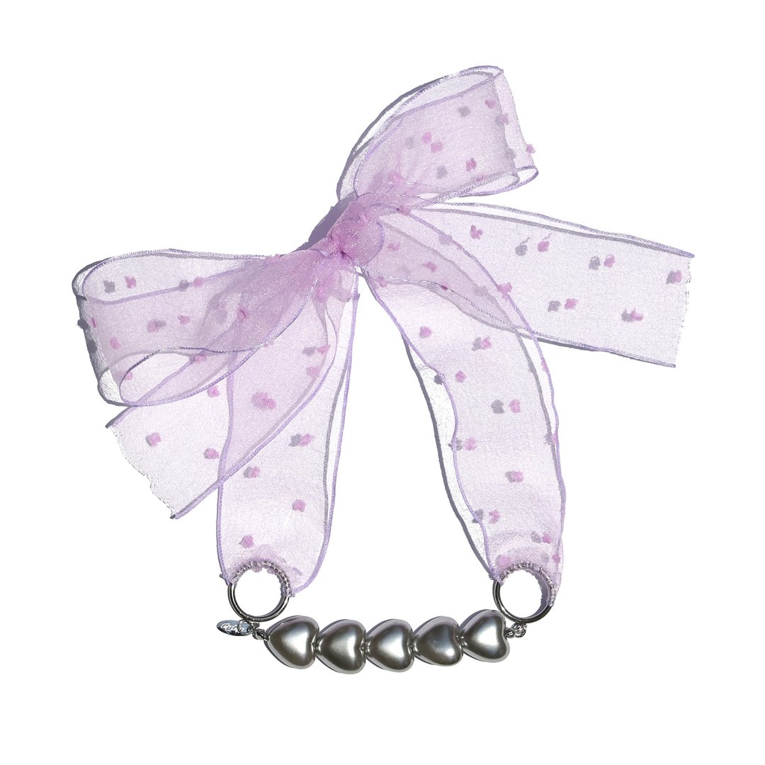 KDNP Silver Heart Scarf_Lavender - 丝巾 - 其他材质 紫色