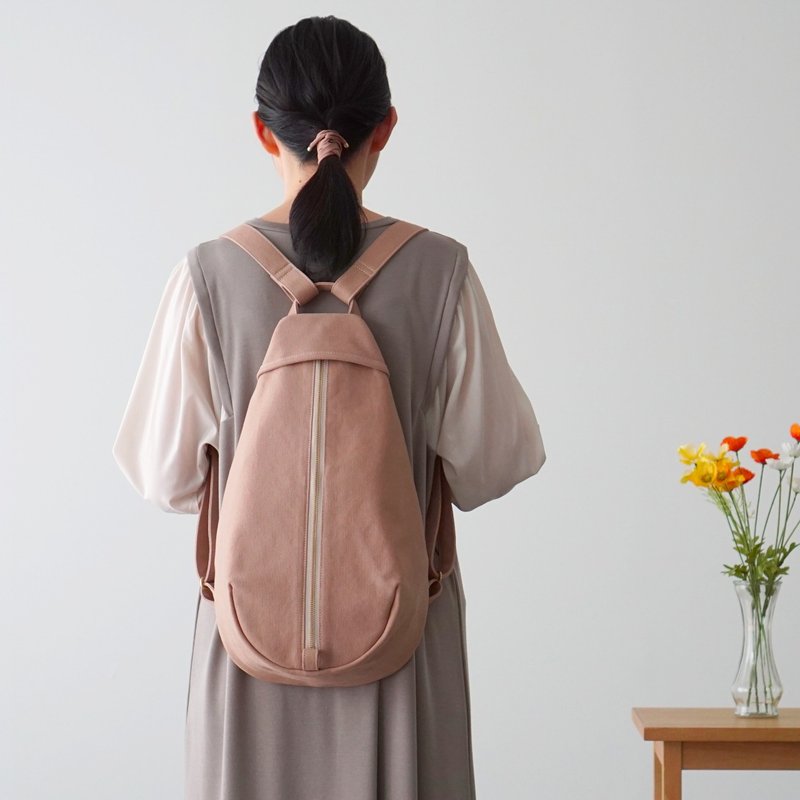 Berry 2 / 粉米色 【订制生产】 Trocco 帆布包 - 后背包/双肩包 - 棉 粉红色