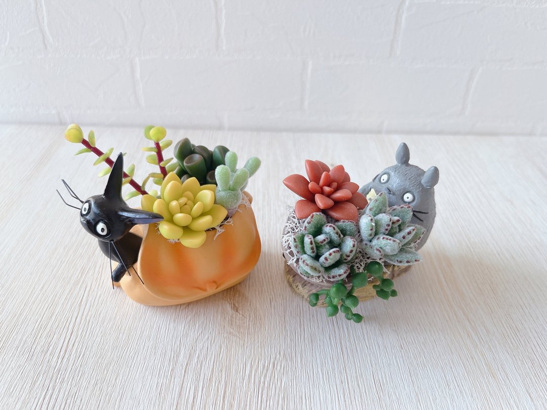 【黏土多肉盆-现货】黑猫书包&龙猫抱陶缸 - 植栽/盆栽 - 粘土 多色
