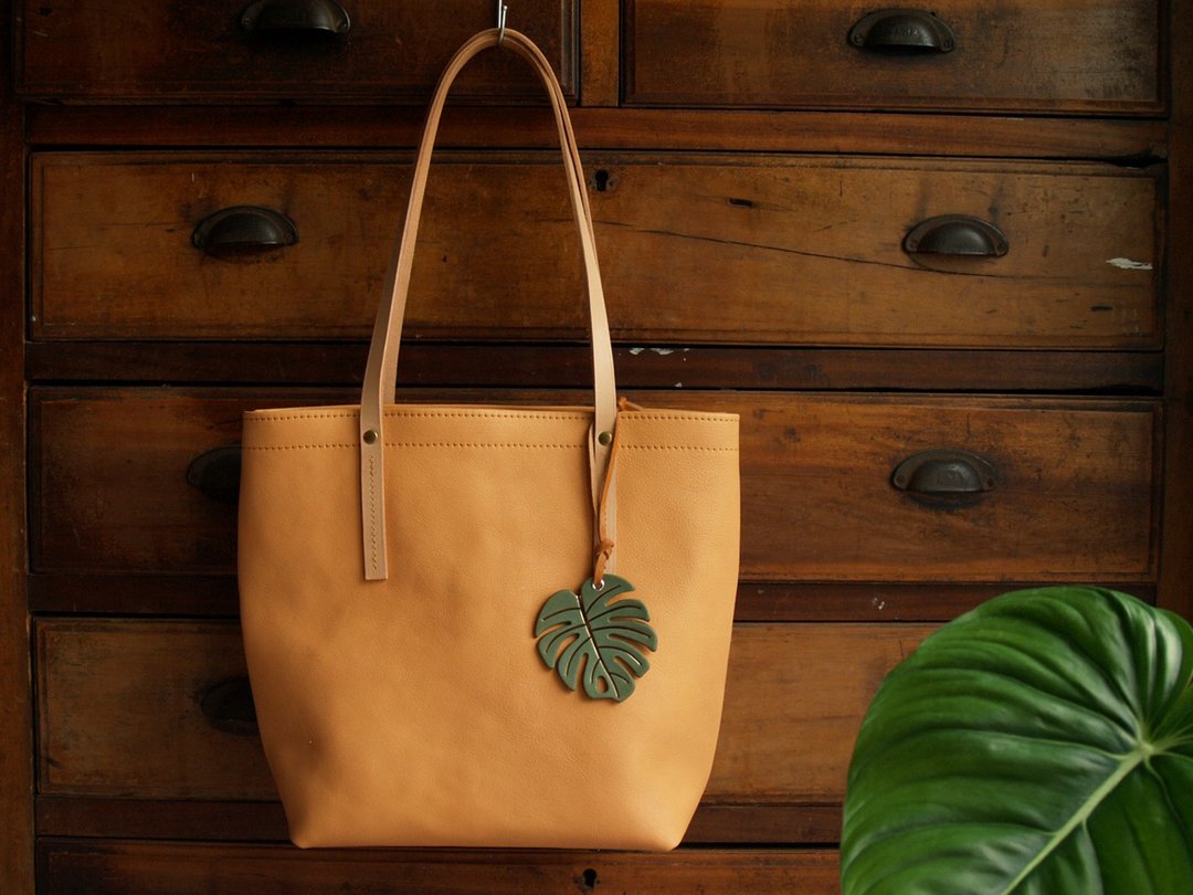 【限量 试卖】全牛皮手工托特包 Tote (生日礼物/侧背包手提包) - 其他 - 真皮 黄色