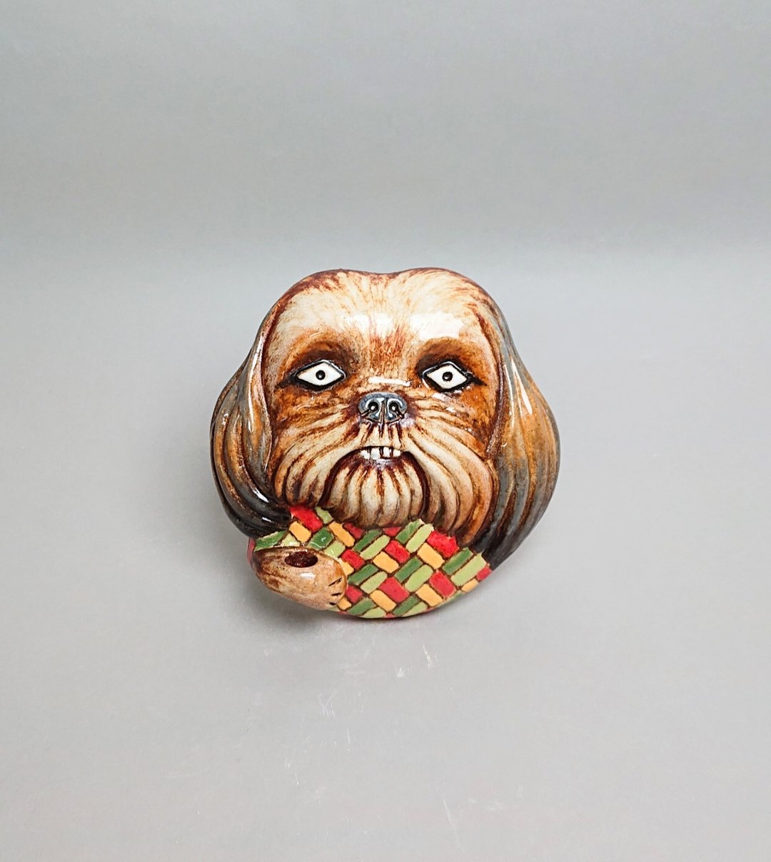 西施犬扩香器01(手工陶制品) - 香薰/精油/线香 - 陶 白色