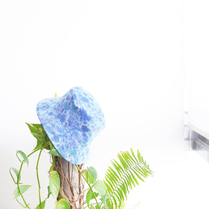 [现货] 硬挺版 夏日双面渔夫帽 | 淡蓝色渲染 - 帽子 - 棉．麻 蓝色