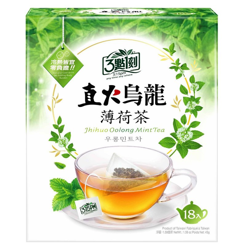 【3点1刻】直火乌龙 薄荷茶 18入/盒 - 茶 - 其他材质 绿色