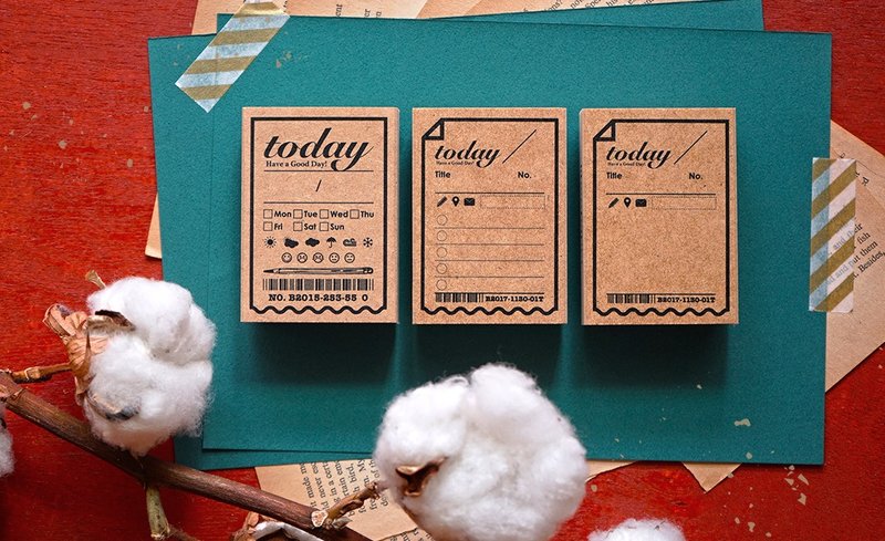 Today Stamp日期、清单、笔记印章 - 印章/印台 - 木头 卡其色