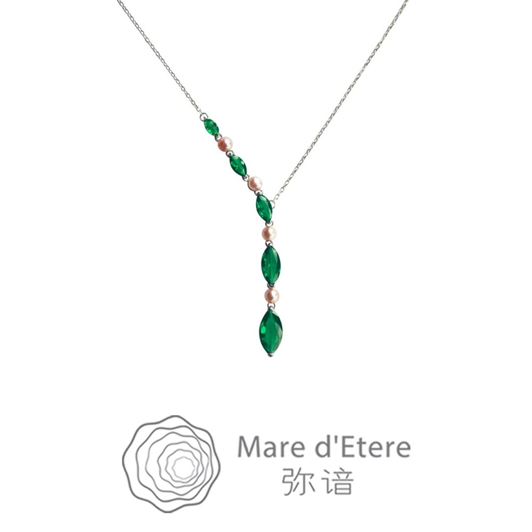 Mare d'Etere弥谙【绿宝石系列】项链长款祖母绿精致纳米宝石叠带 - 项链 - 其他材质 
