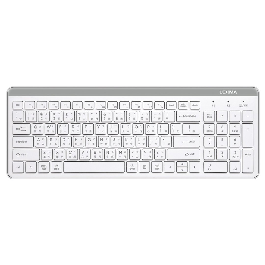 LEXMA LK7100B 无线跨平台 蓝牙 静音键盘-白色(LEXMA) - 电脑配件 - 其他材质 