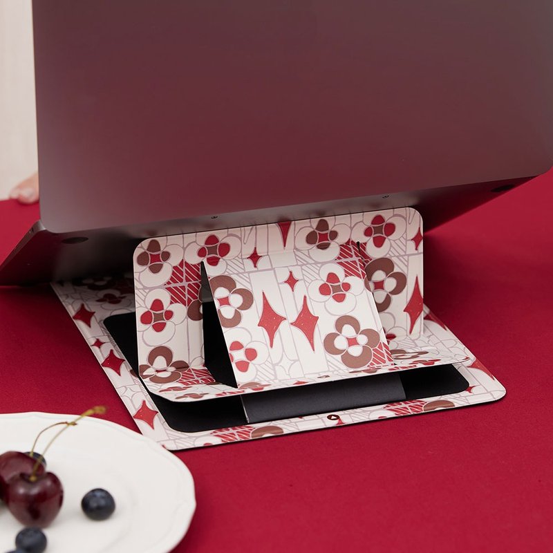 印花乐Xergomi Meta II平板/多角度笔电支架-玻璃海棠9号/怀旧红 - 数码小物 - 其他材质 