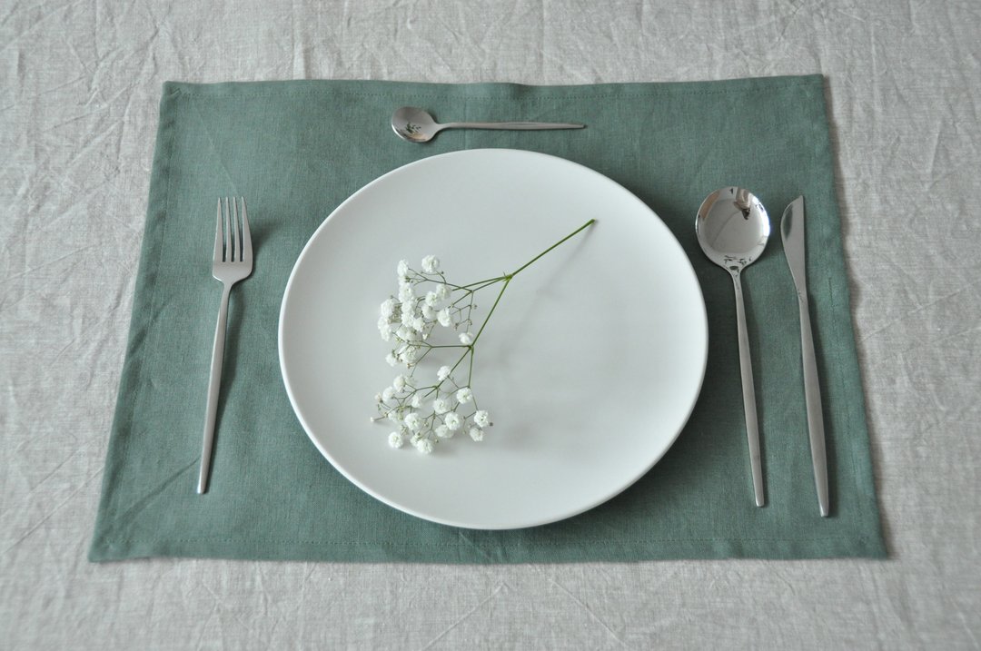70 colors linen set of 2 placemats / Mats for table decor / Wedding napkins - 餐垫/桌巾 - 亚麻 多色