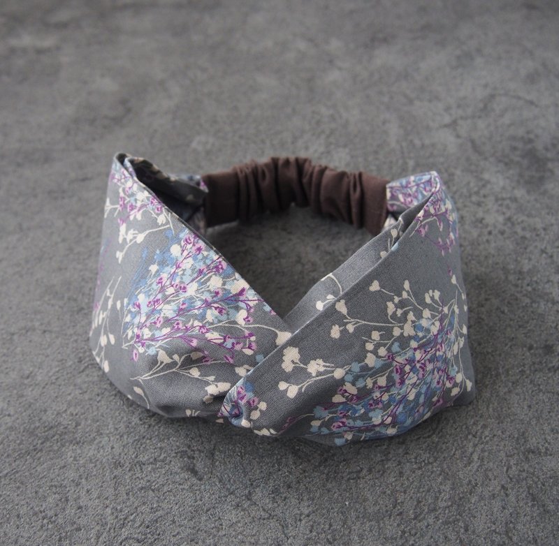 满天星 灰色 棉/亚麻 发带 - 发饰 - 棉．麻 灰色