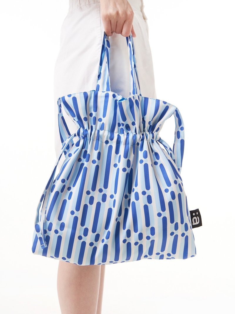 archi阿吃蓝色棒棒冰图案斜挎包大包电脑包 - 侧背包/斜挎包 - 棉．麻 蓝色