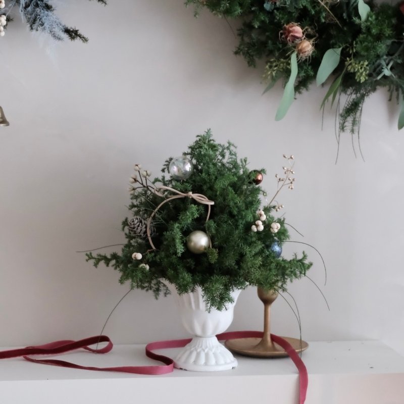 | 一人开班 | 【 鲜花 】 桌上型圣诞树  |  手作课程/圣诞体验 - 植栽 - 植物．花 