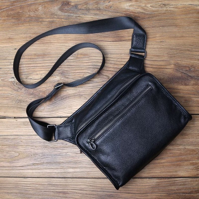 真皮休闲斜挎包 单肩包休闲包男 - 侧背包/斜挎包 - 真皮 红色