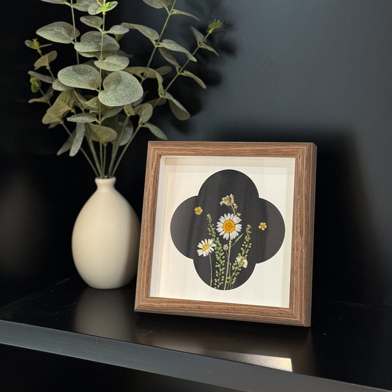 Manyu 压花相框 DIY手作材料包/成品 压花礼物 客制化纪念礼物 - 其他 - 木头 黑色