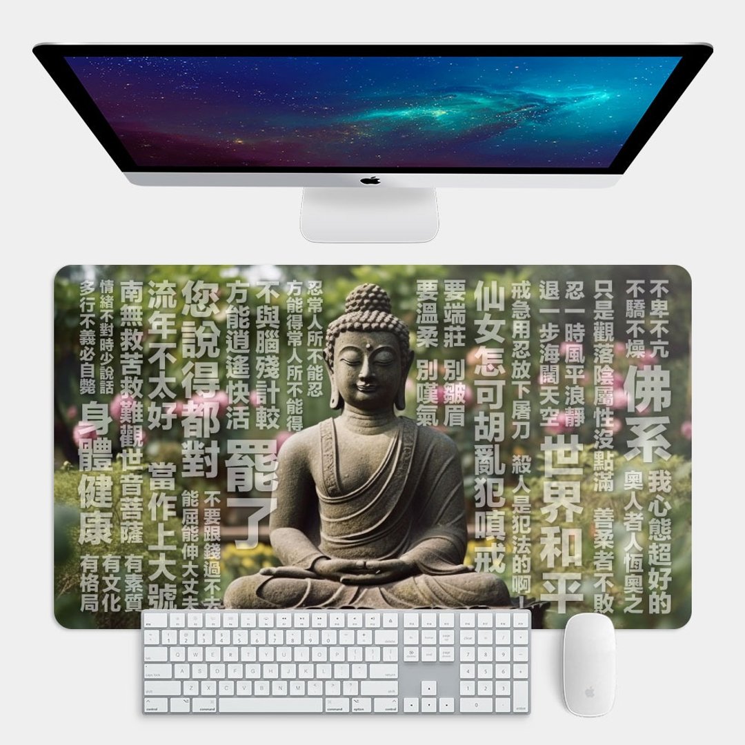 厌世语录 大尺寸 电竞鼠标垫 餐垫 办公桌垫 PS036 - 鼠标垫 - 橡胶 绿色