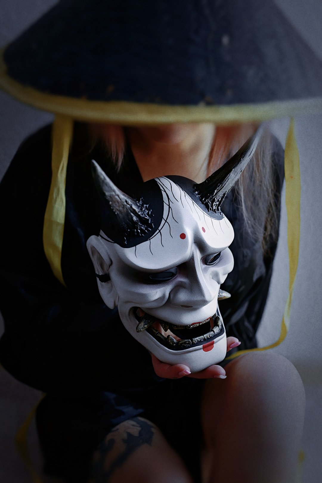 Japanese traditional Hannya Mask, Geisha - 墙贴/壁贴 - 树脂 银色