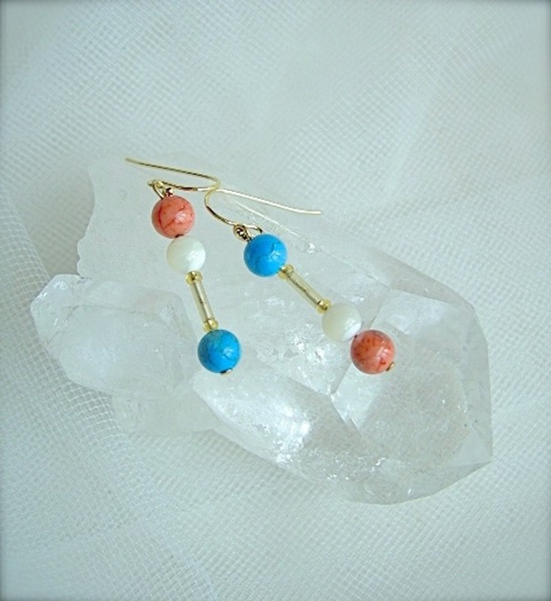 Composition earrings 9 - 耳环/耳夹 - 宝石 多色