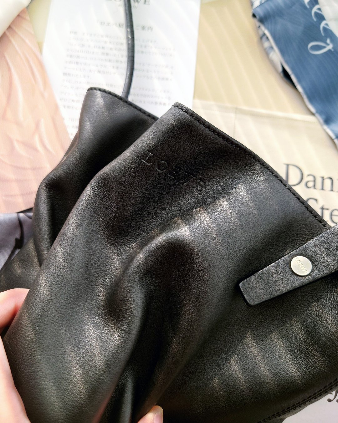 中古包 Loewe 纳帕小牛皮 tote小托特包单肩包侧背包侧背包通勤包 - 手提包/手提袋 - 真皮 黑色