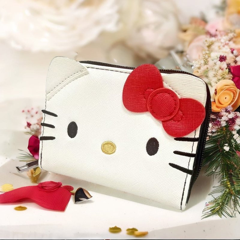 Hello Kitty x 酷乐村童趣造型短夹/钱包 三丽鸥正版授权 - 皮夹/钱包 - 人造皮革 白色