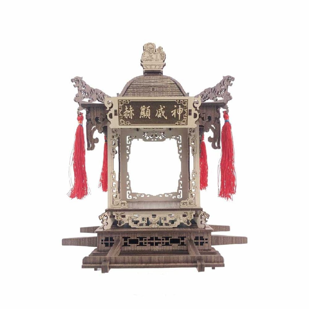 DIY材料包-庙宇系列-虎爷轿DII 木头模型 神轿 木质立体拼图 礼物 - 木工/竹艺/纸艺 - 木头 咖啡色