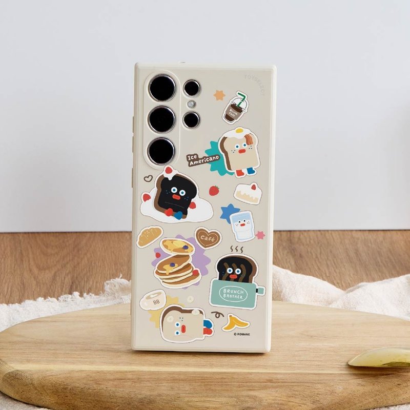 早午餐兄弟吐司贴纸乱花纯色硅胶SAMSUNG手机壳 - 手机壳/手机套 - 塑料 多色