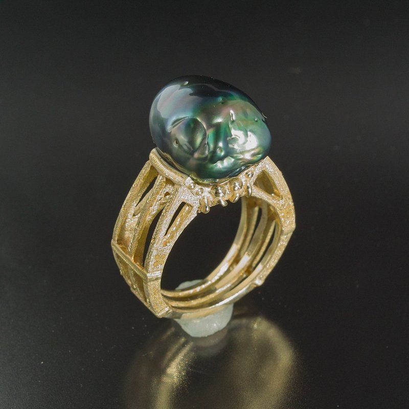 YOKAI Ring Tsuchigumo 10K YG with South Sea Pearl - 戒指 - 贵金属 金色