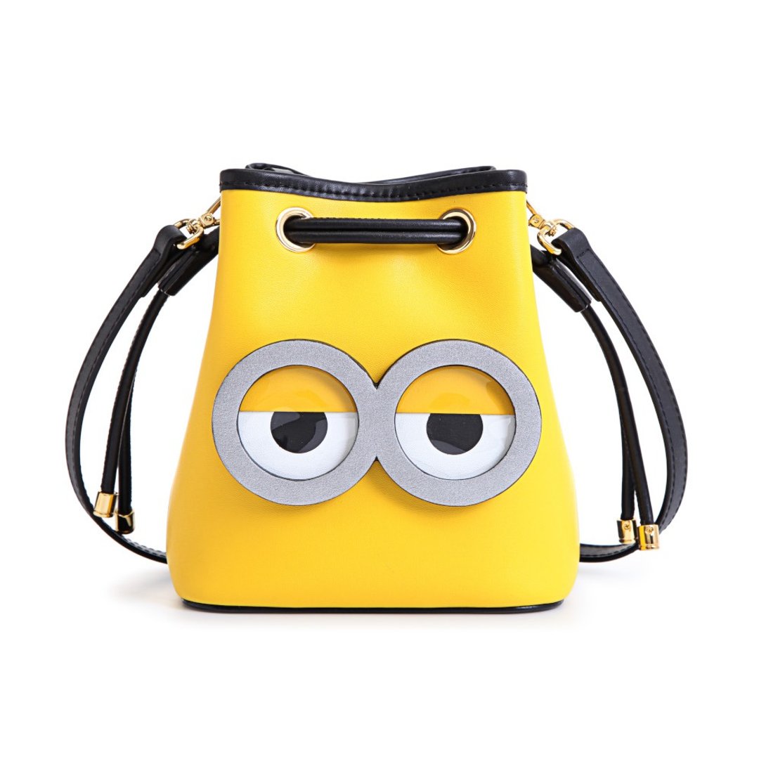 Minions牛仔布配牛皮革斜挎包 - 侧背包/斜挎包 - 真皮 黄色
