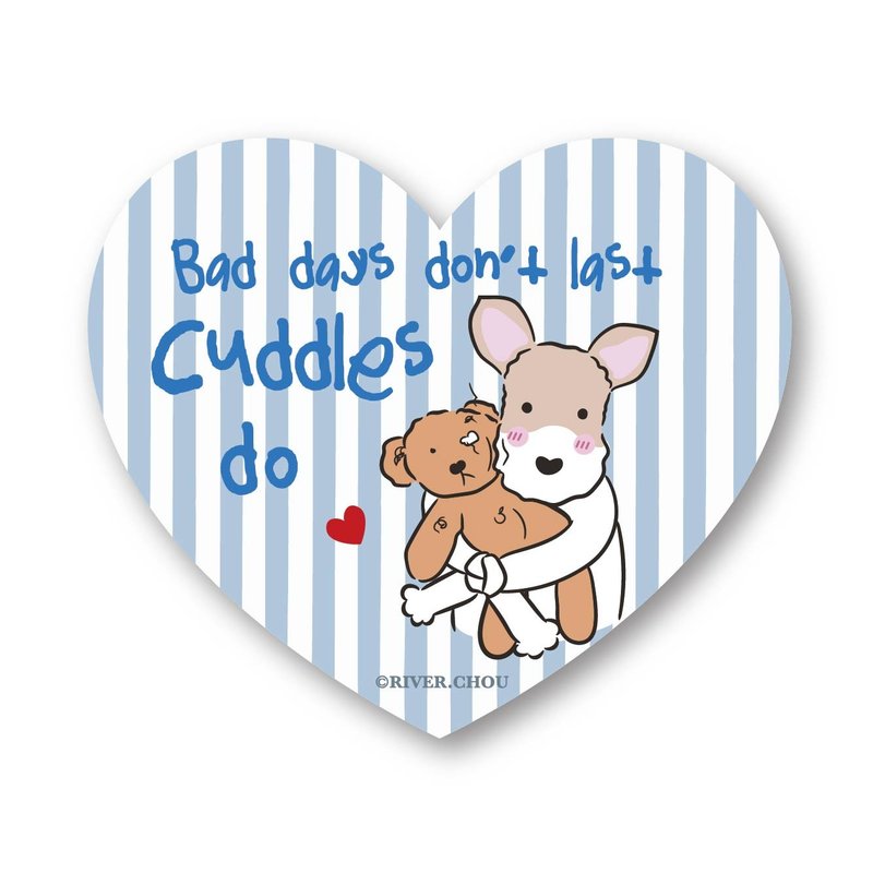 Wirefoxterrier 刚毛猎狐梗 纸贴纸-爱心拥抱 - 贴纸 - 纸 蓝色