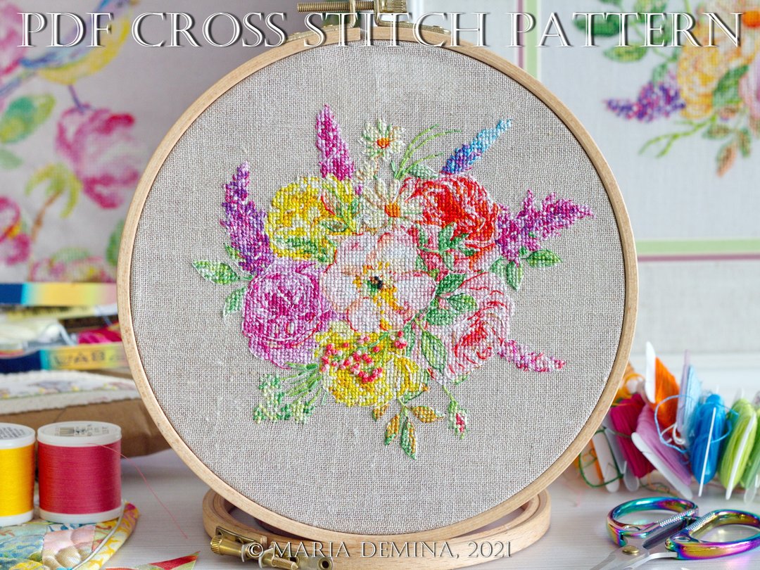 Blooming Marvellous PDF cross stitch pattern - 手工艺教程/工具书 - 其他材质 