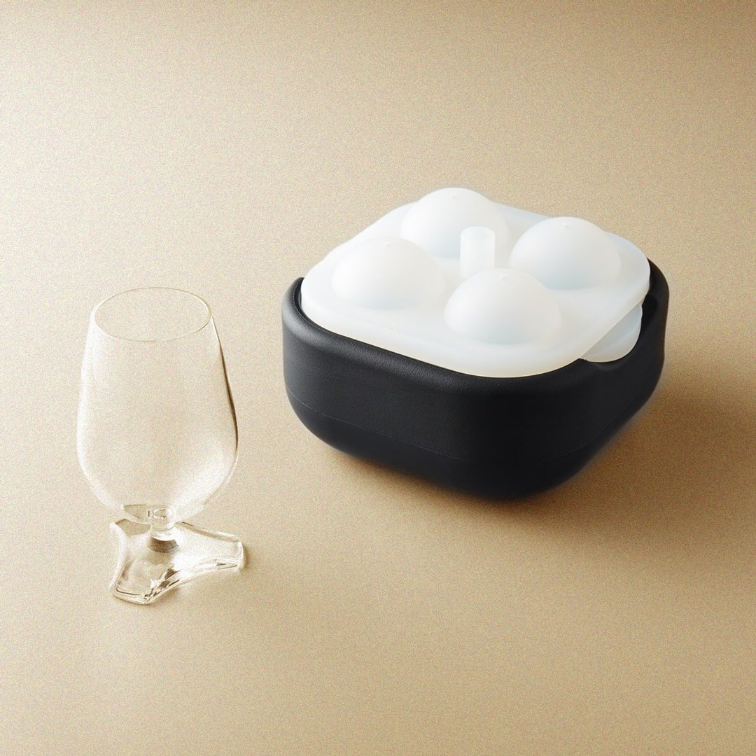POLAR ICE 极地冰球2.0 品酌组 - (四入冰球+杯两件组) - 厨房用具 - 硅胶 黑色