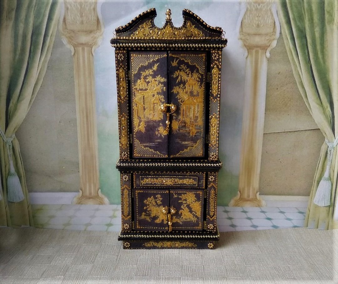 1:12 scale. Wardrobe for dollhouse. - 玩偶/公仔 - 其他材质 黑色