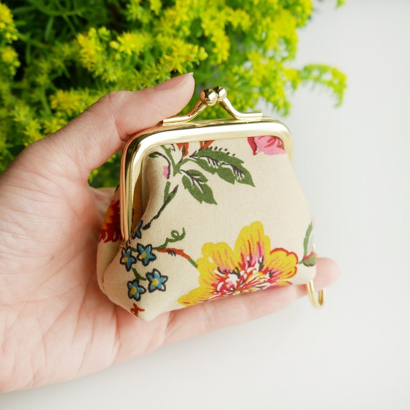 偶然花现  小肚肚口金包 / 零钱包 【台湾制造】 - 零钱包 - 其他金属 黄色