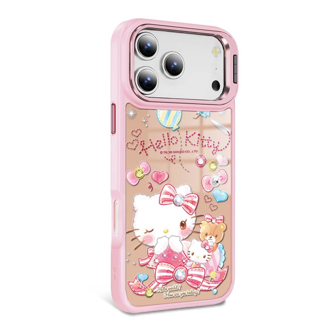 iPhone 全系列 防摔合金框隐形立架镜面钻壳 - 浪漫凯蒂 - 手机壳/手机套 - 其他材质 多色
