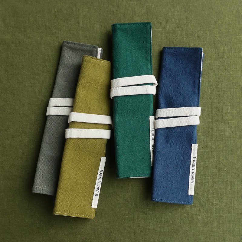 环保餐具包 - 丹宁蓝 - 餐具袋 餐具套 筷套 收纳袋 - 餐刀/叉/匙组合 - 棉．麻 多色