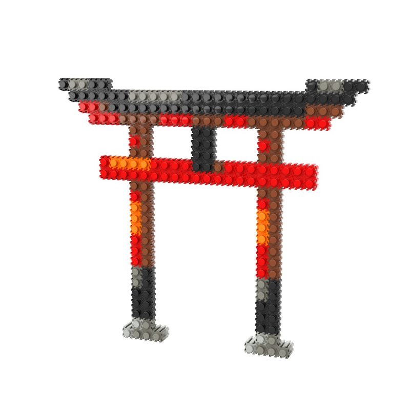 Pizel 日本传统鸟居 点阵像素立牌摆设 - 玩偶/公仔 - 塑料 多色