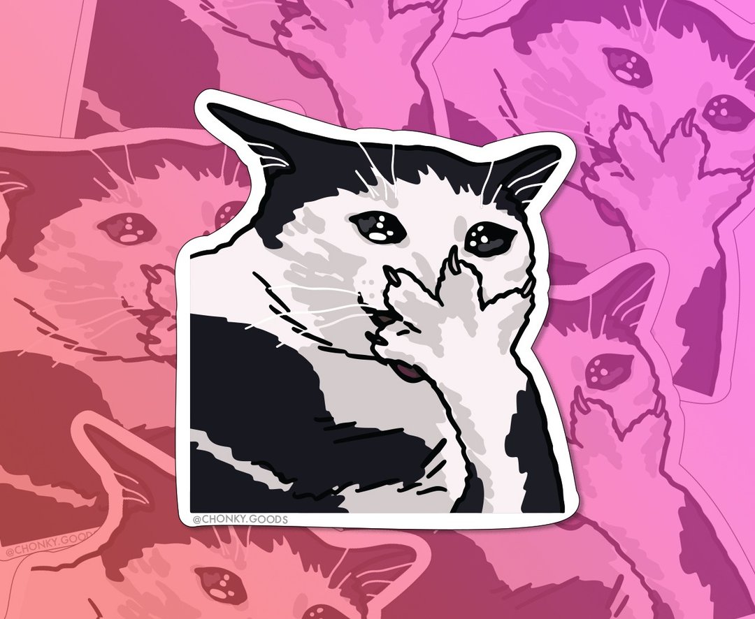 OMG Shock Cat Meme Die Cut Sticker - 贴纸 - 塑料 